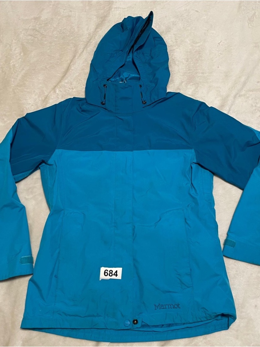 adidas Women's Two-Tone Teal Hooded Ski Jacket